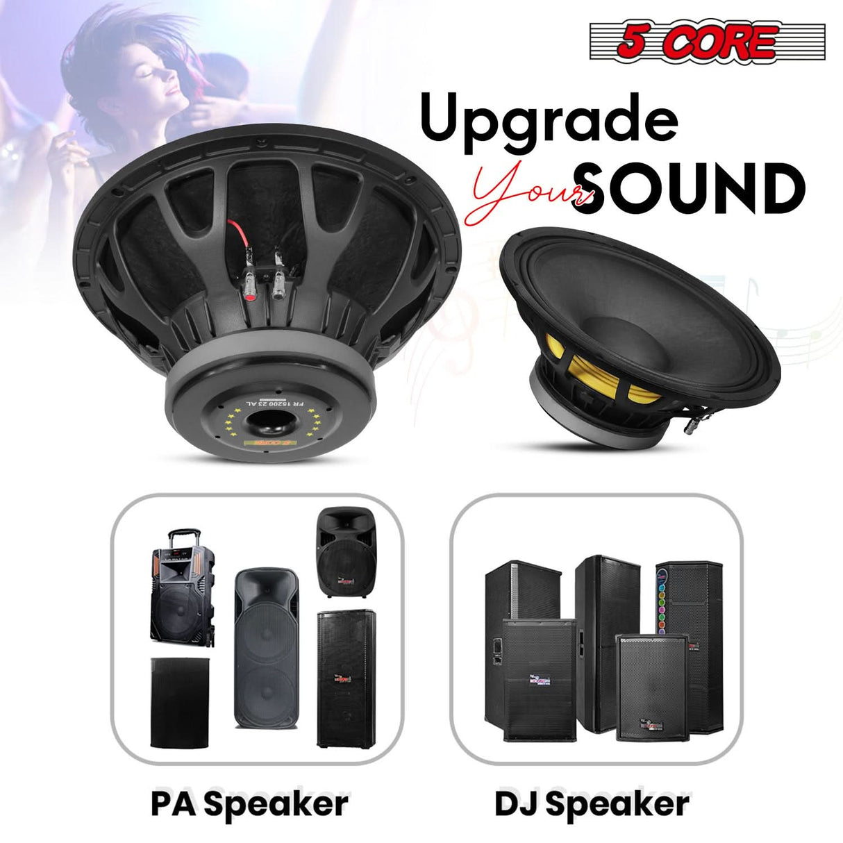 5 Core 15 Inch PA DJ Subwoofer Speaker Solid Construction View