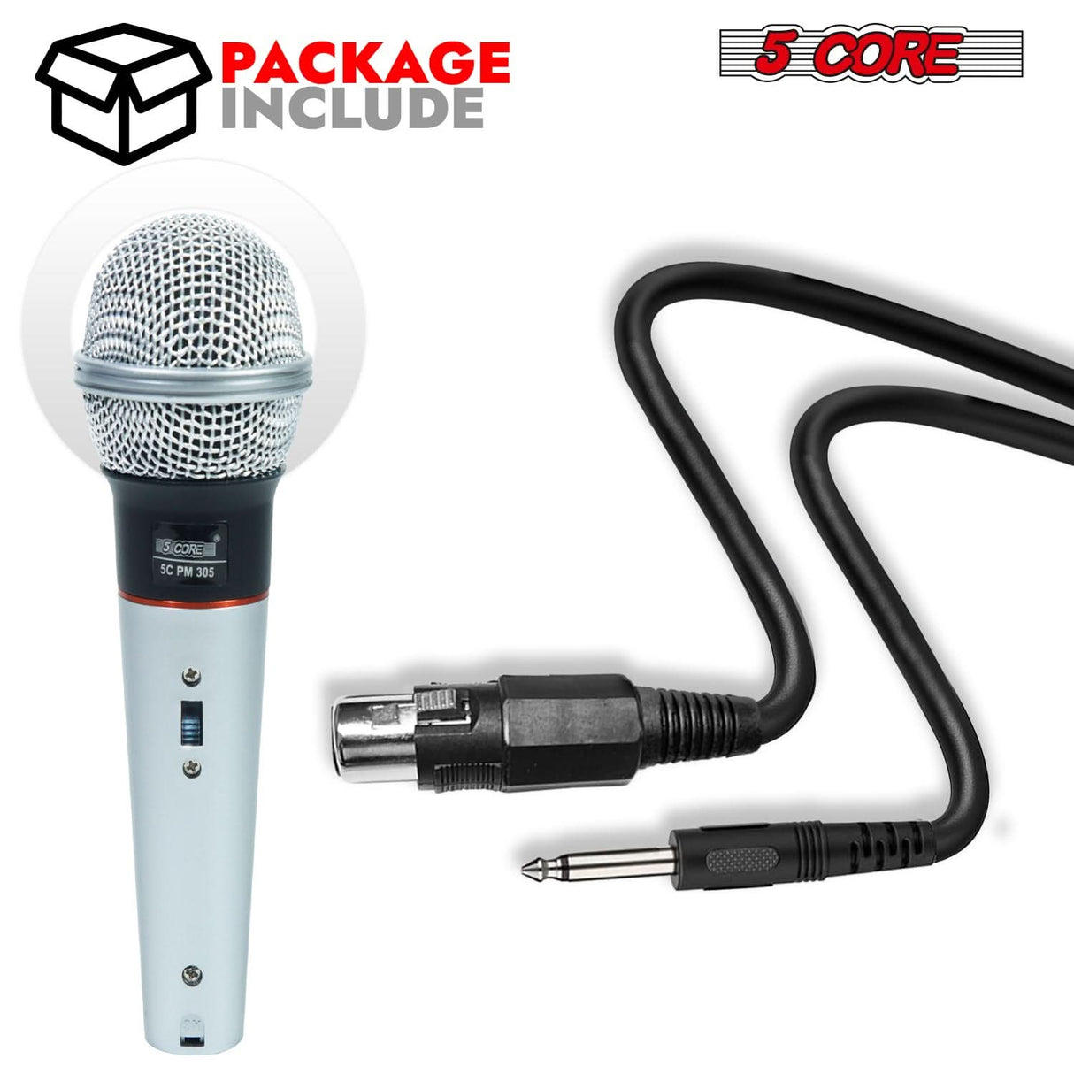 Professional dynamic mic with sturdy construction and clear sound output