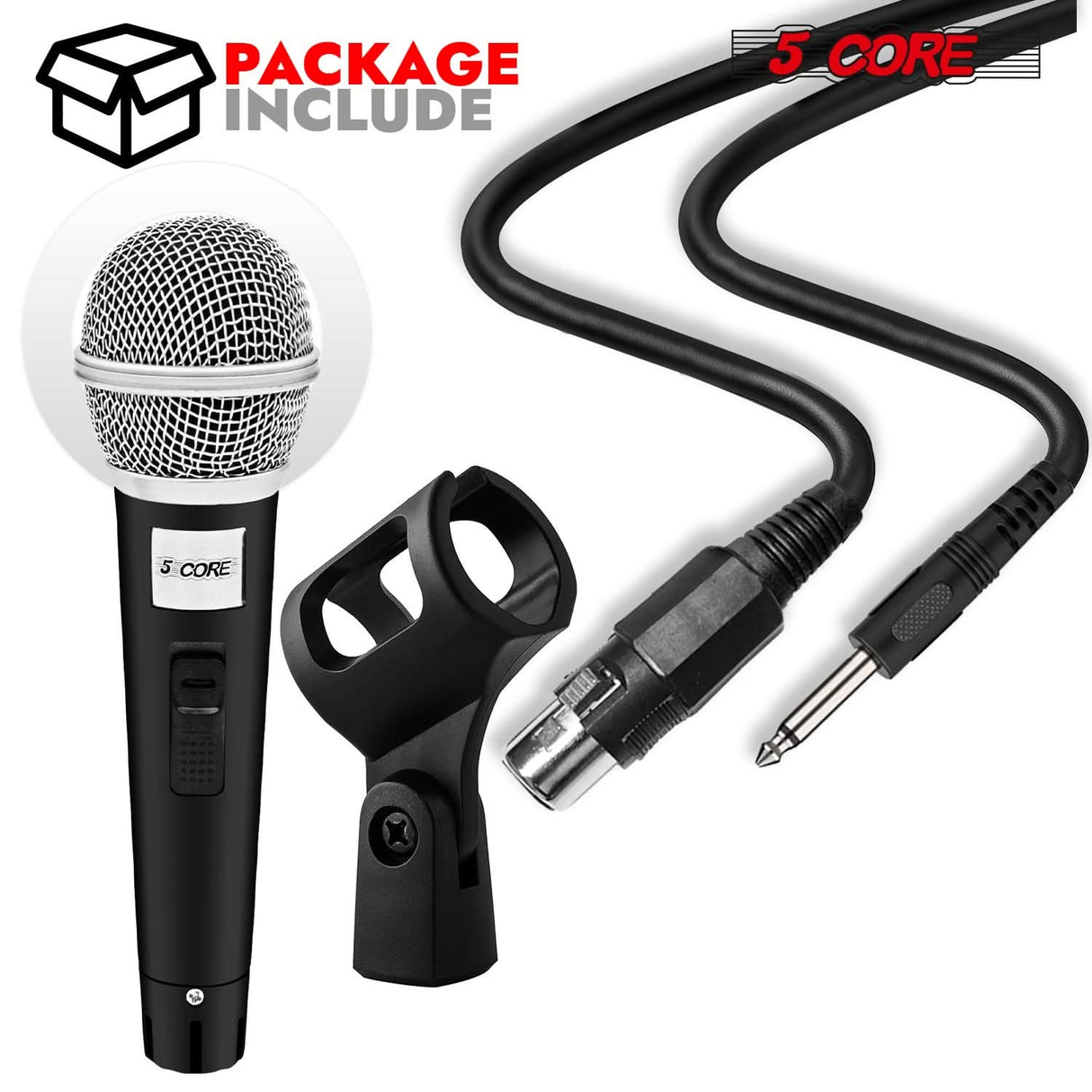 5Core XLR mic professional handheld microphone dynamic for karaoke and stage