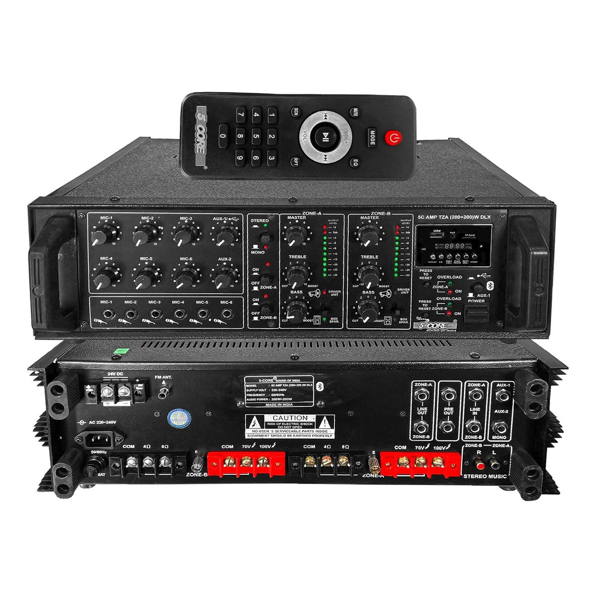 5Core Amp 500W Amplifier Home Audio PA Bass DJ Stereo Receiver Rack Mount Passive Speaker Amplificador