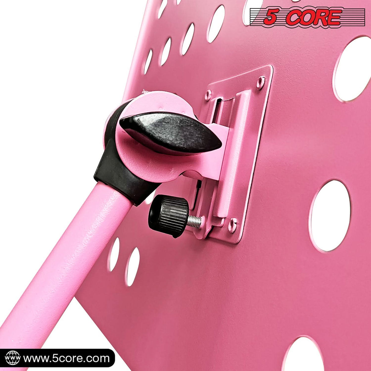 Adjustable music stand 5Core pink tripod style for sheets and notes