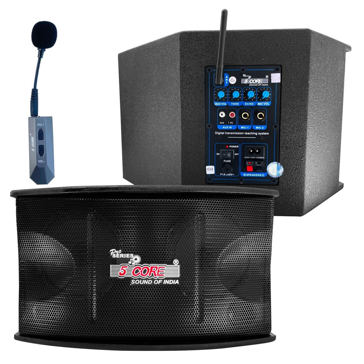 5Core voice amplifier 200W portable PA speaker system with wireless lavalier microphone