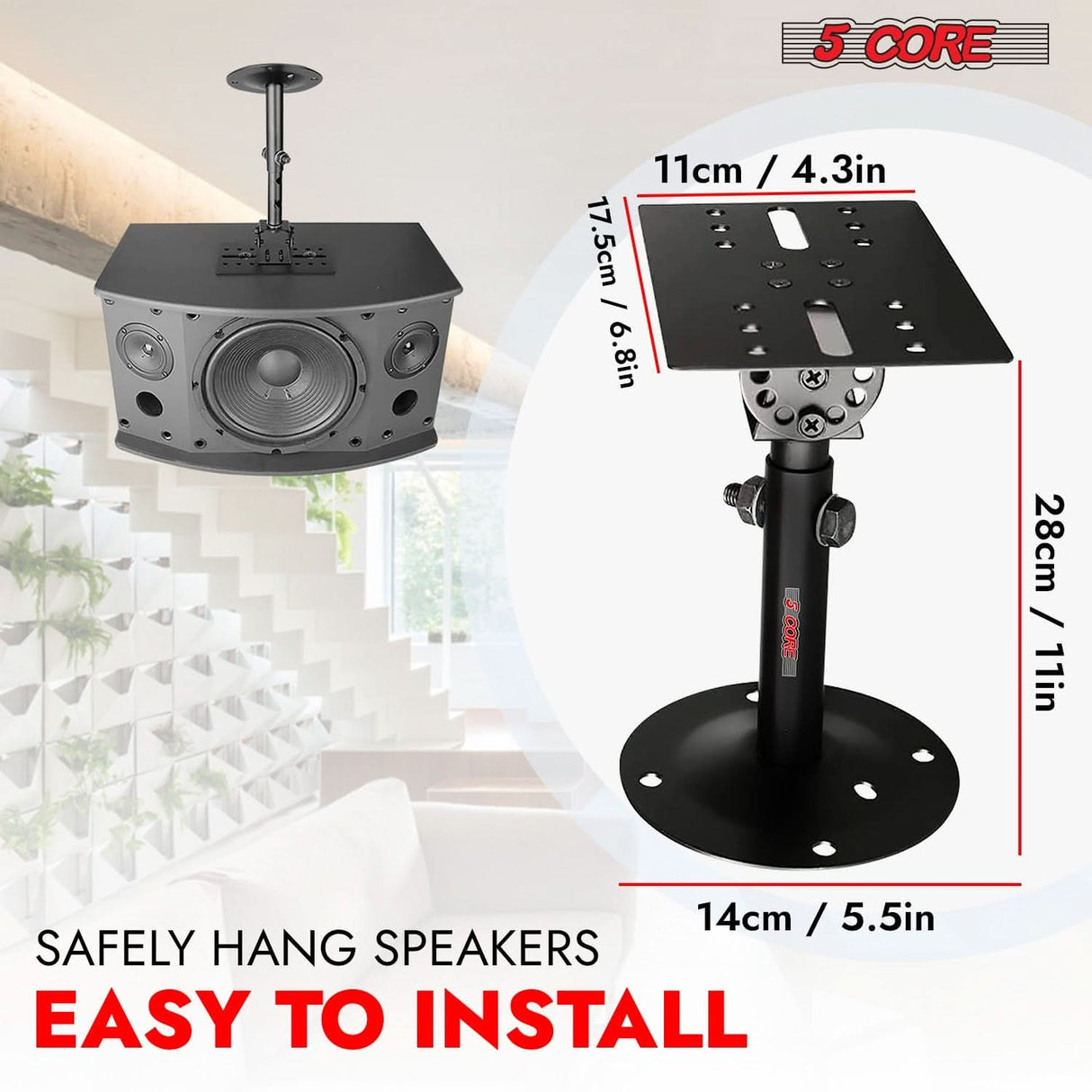 Tilt and swivel wall speaker mount for optimized sound direction