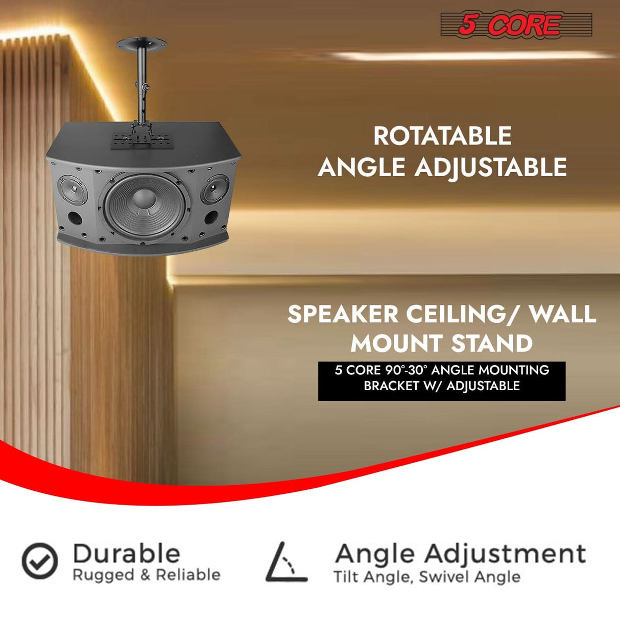 Durable speaker wall bracket for home theater and studio use