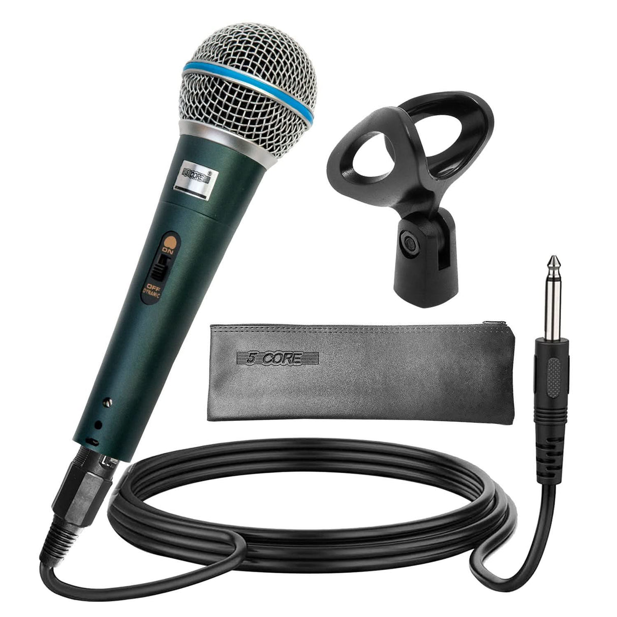 5 Core Microphone Dynamic Karaoke XLR Mic Cardioid Unidirectional Handheld Wired Singing Microfono
