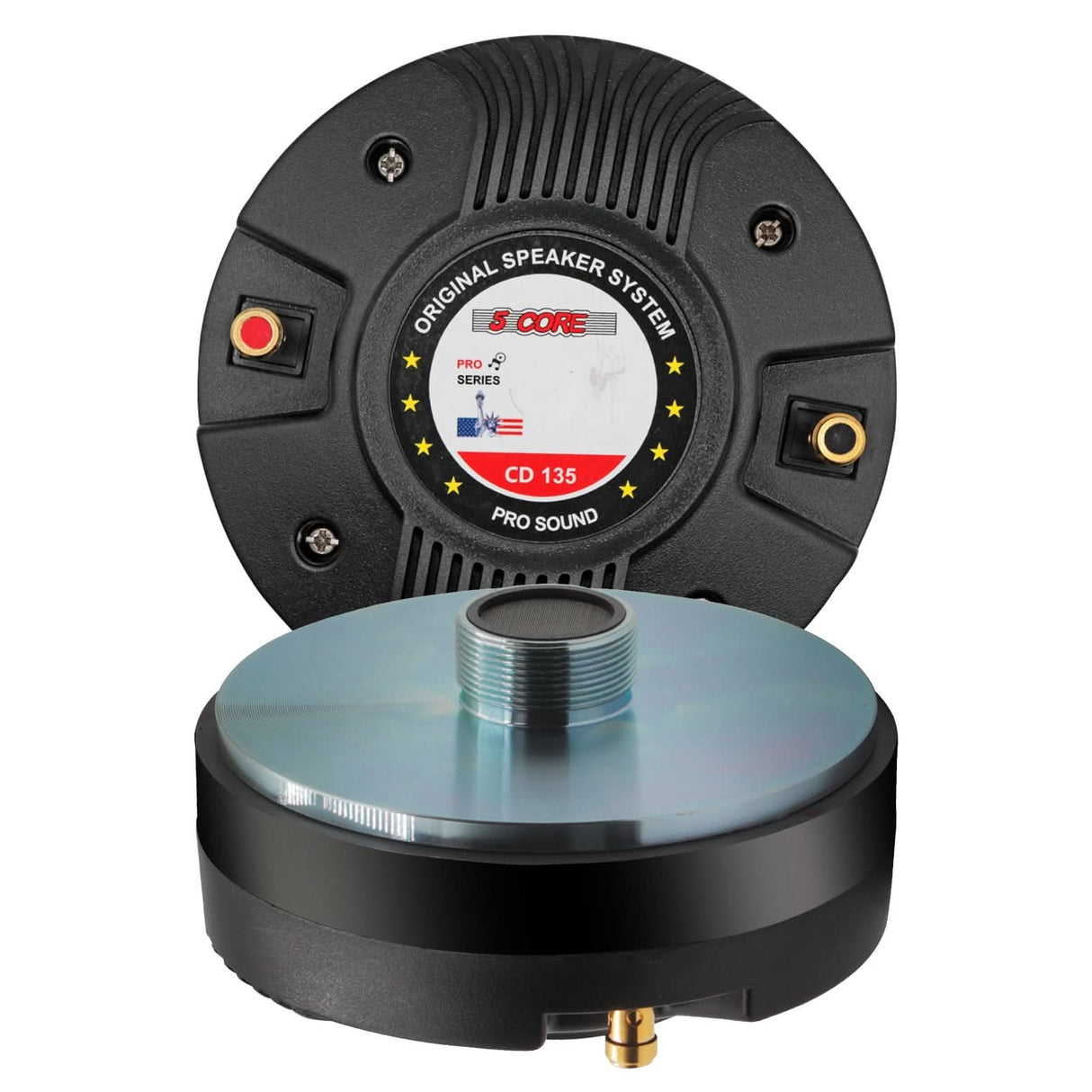 5 Core compression driver tweeter with 300W RMS power and 8 Ohm impedance