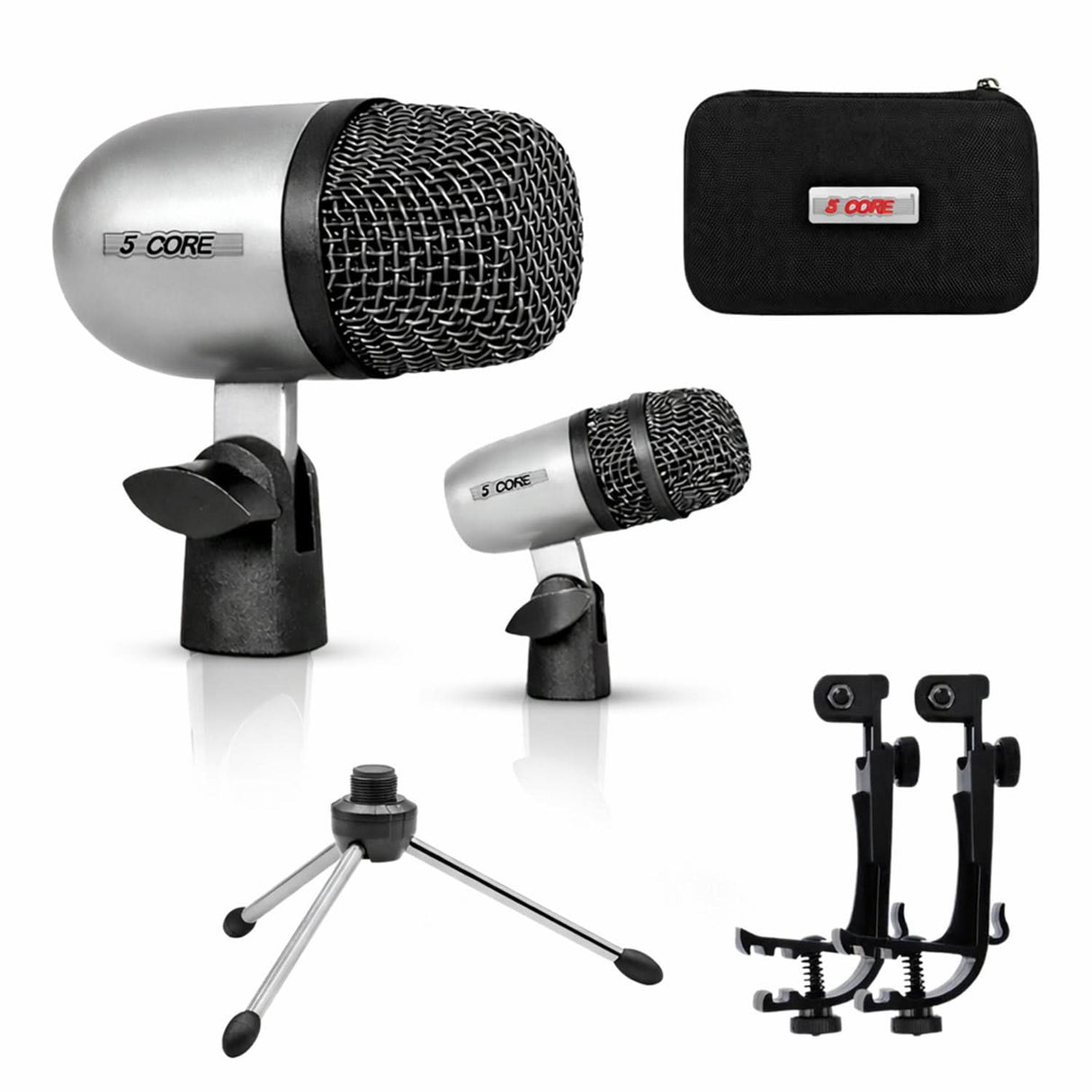 5 Core Conga Mic Snare Tom Set Professional XLR Cardioid Condenser Instrument Microphone Kit