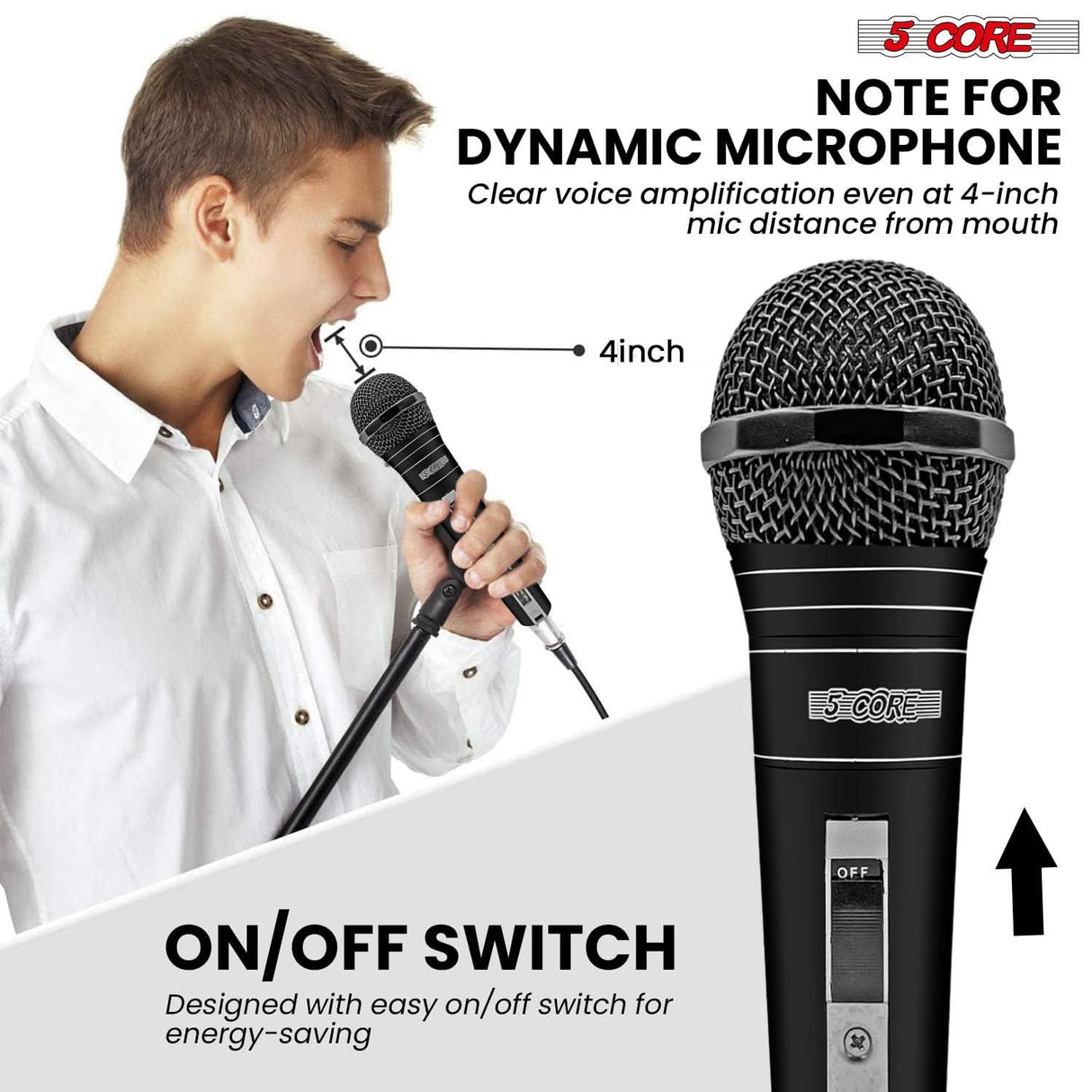 5Core studio microphone XLR dynamic handheld mic for singers and podcasters