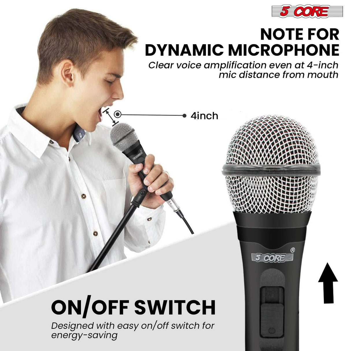 5Core karaoke microphone XLR dynamic handheld mic for music and speech