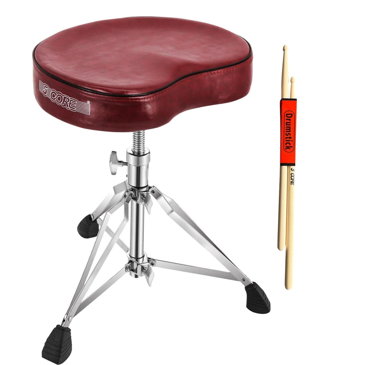 5Core drum throne with saddle-style padded seat for adult and kid drummers