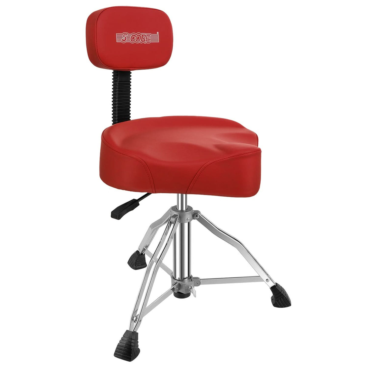 5Core Drum Throne 4" Cushion Padded Stool w Backrest Airlift Height Adjustable Chair w 441Lb Capcity