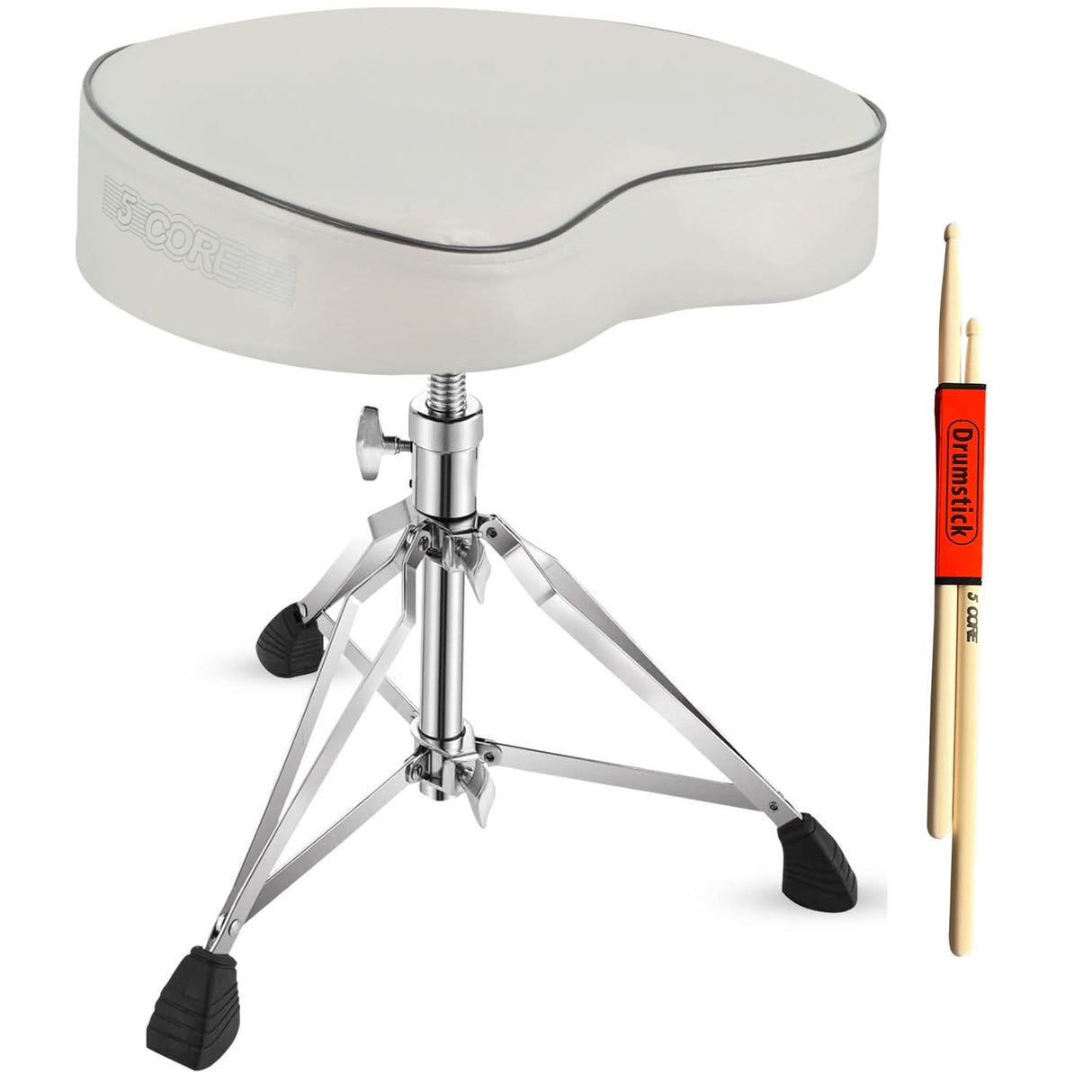 5 Core Drum Throne 4" Padded Saddle Seat Heavy Duty Adjustable Drumming Chair