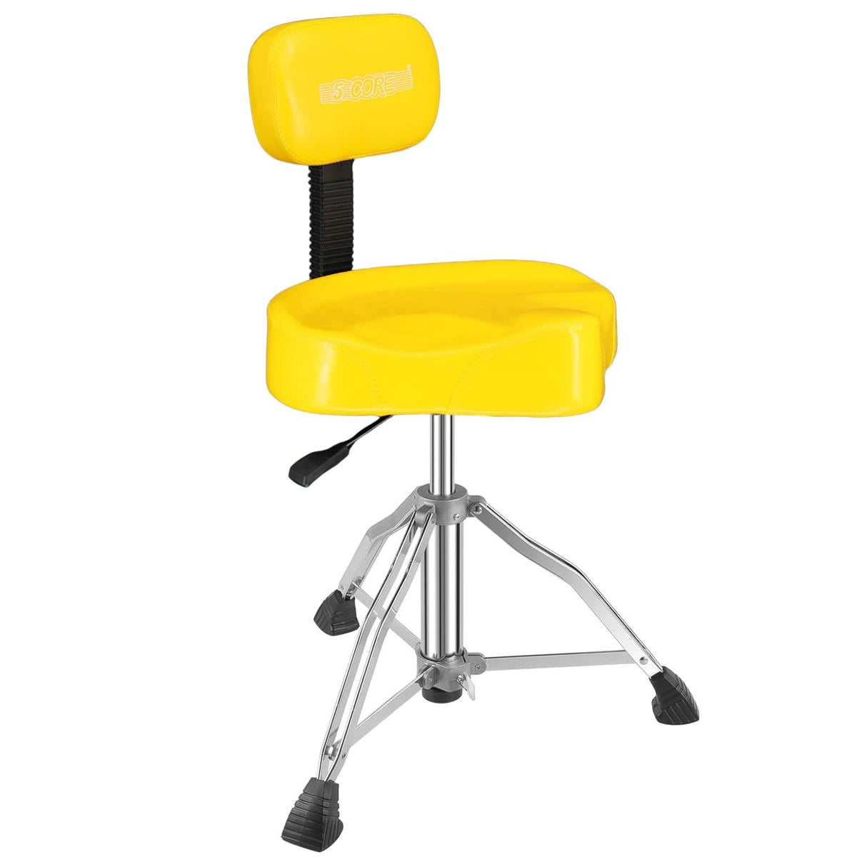 5Core Drum Throne 4" Cushion Padded Stool w Backrest Airlift Height Adjustable Chair w 441Lb Capcity