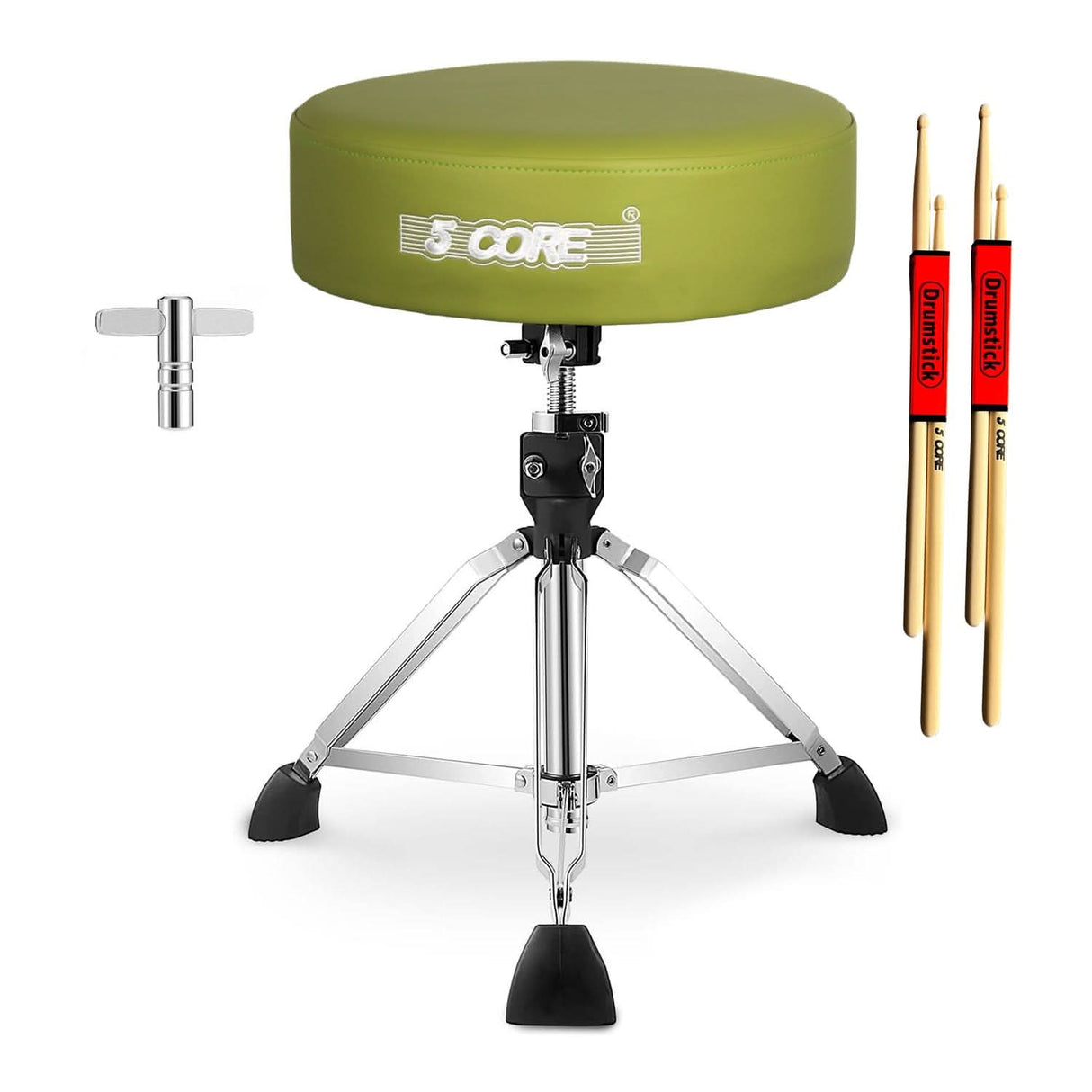 Green drum throne with stand
