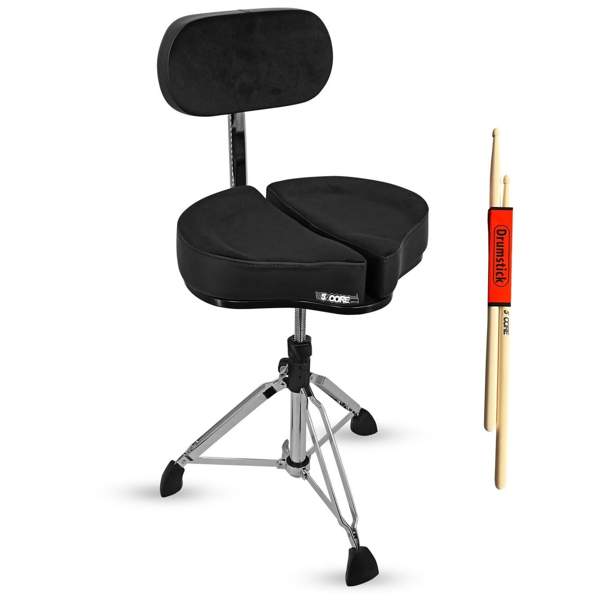 5Core Drum Throne Padded Guitar Stool Backrest Drummer Seat for Adults & Kids