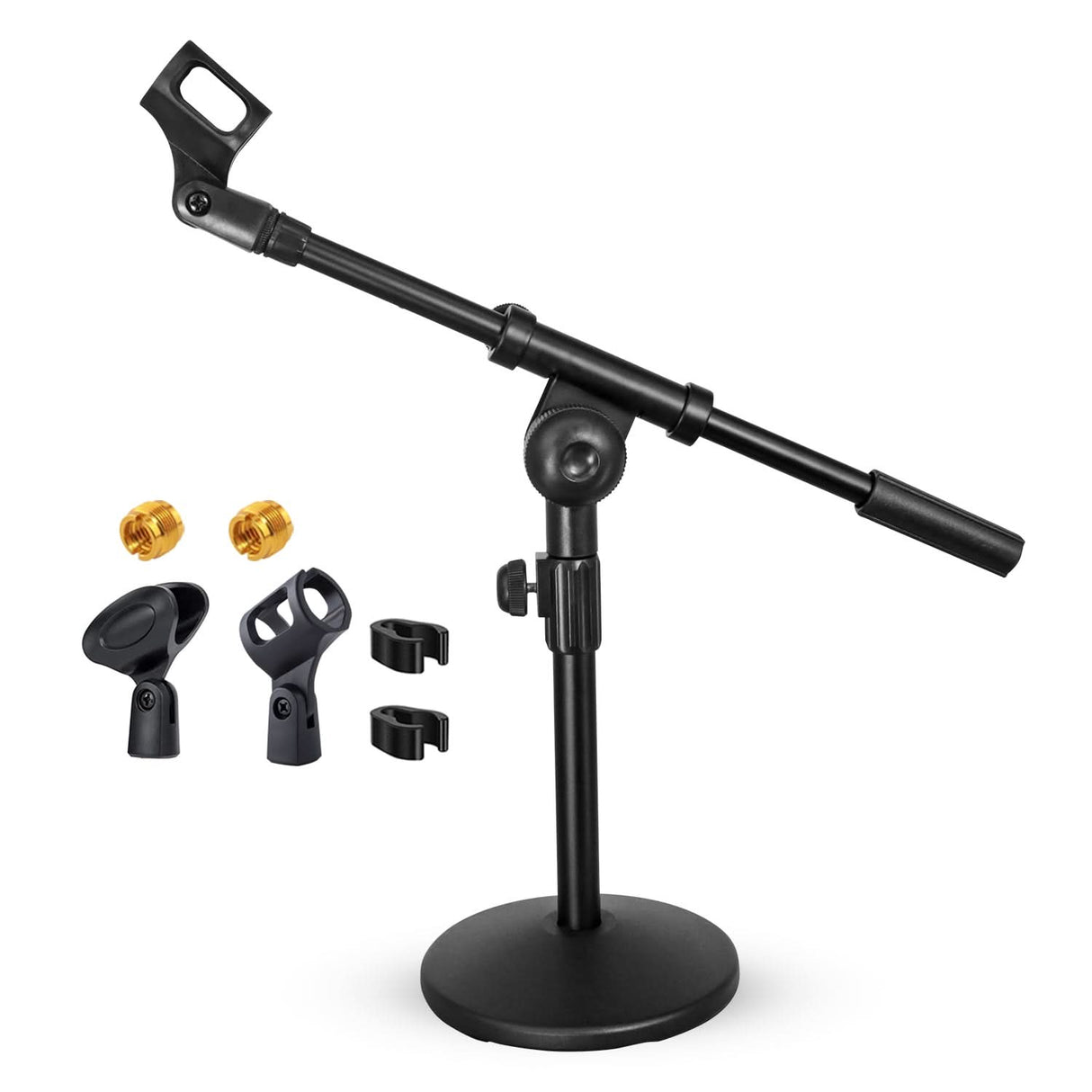 5Core Table Top Mic Stand round weighted base rear view