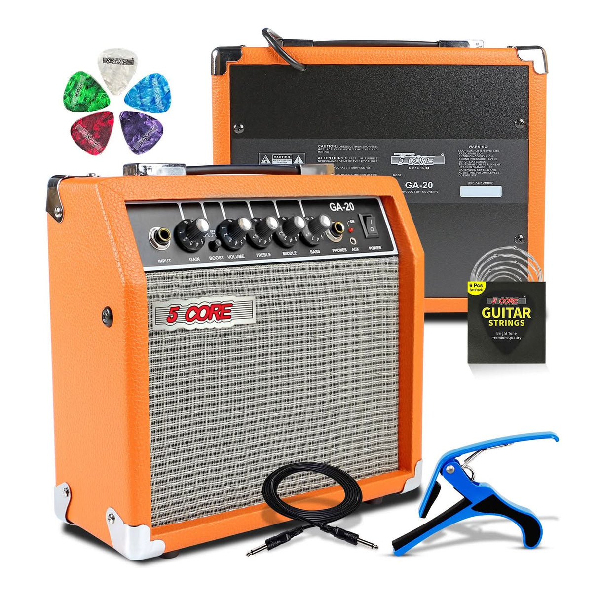5 Core 20W guitar amp for electric and acoustic bass portable amplifier for practice