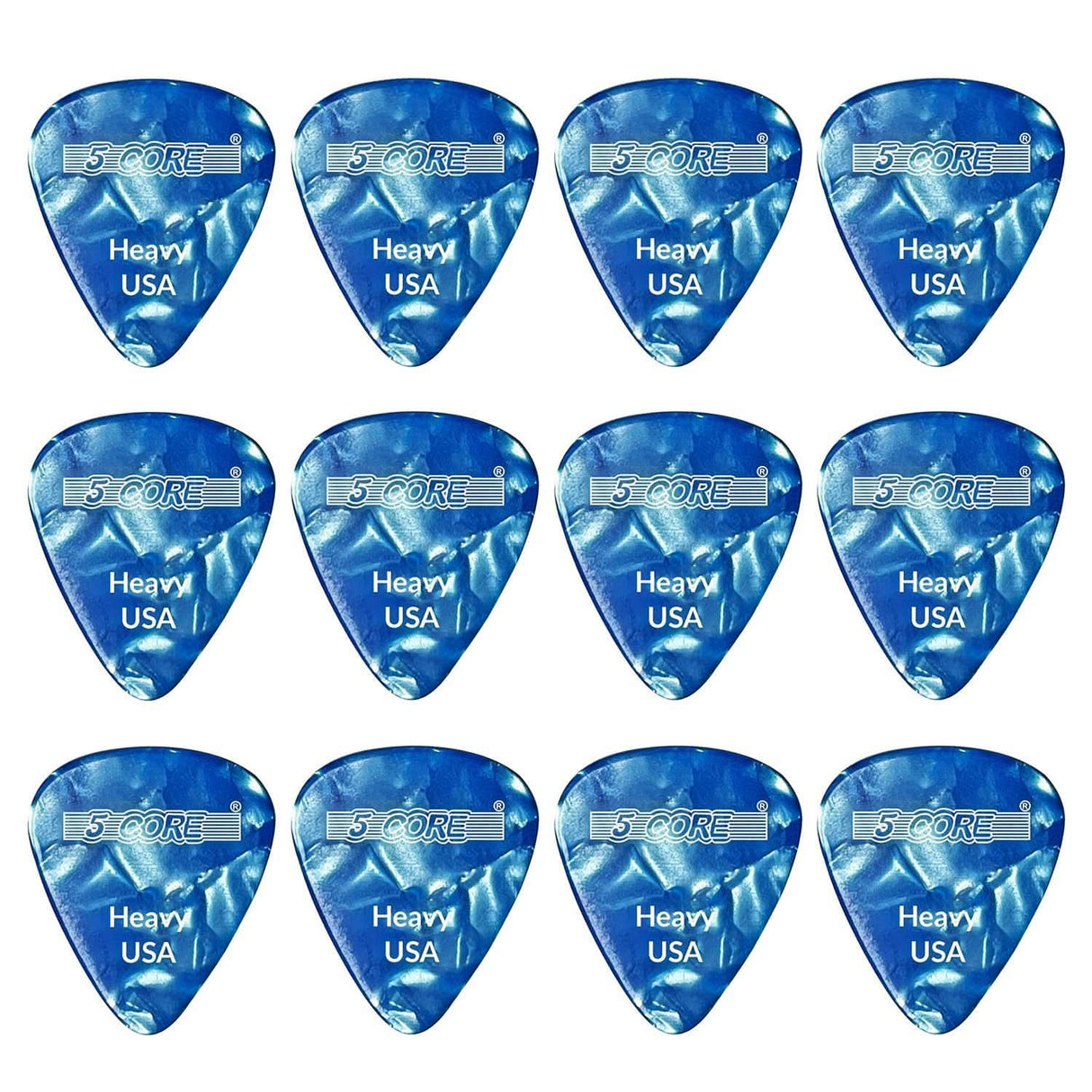 5Core blue 0.96mm guitar picks heavy celluloid for electric acoustic and bass