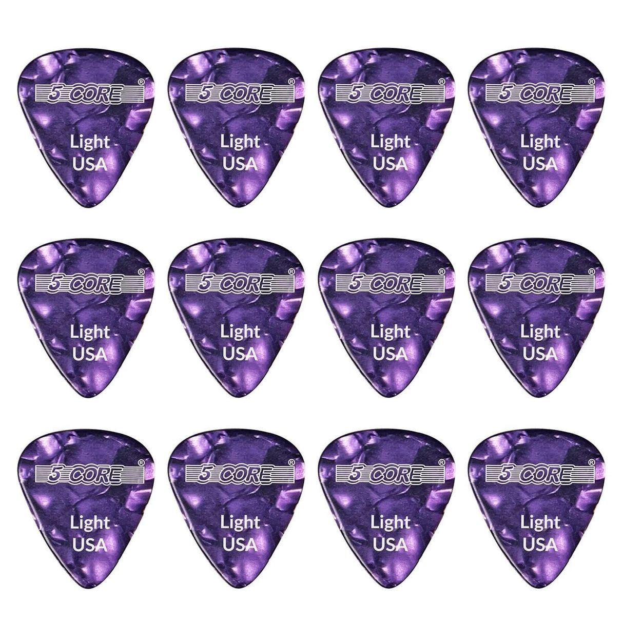 5Core purple 0.46mm light guitar picks celluloid for acoustic electric bass instruments