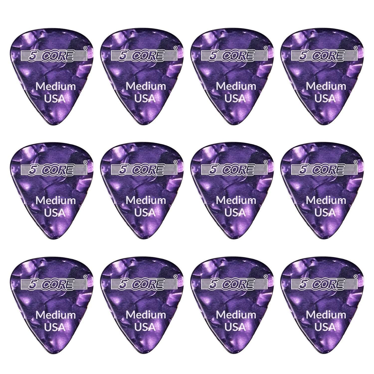 5Core purple 0.71mm medium gauge guitar picks for acoustic bass electric instruments