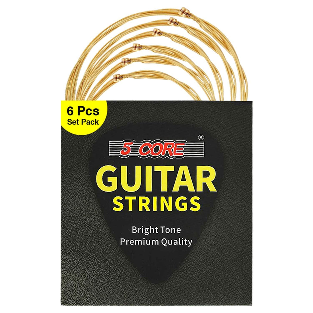 5Core acoustic guitar strings 0.010–0.047 gauge offer a bright, resonant tone for 6-string guitars