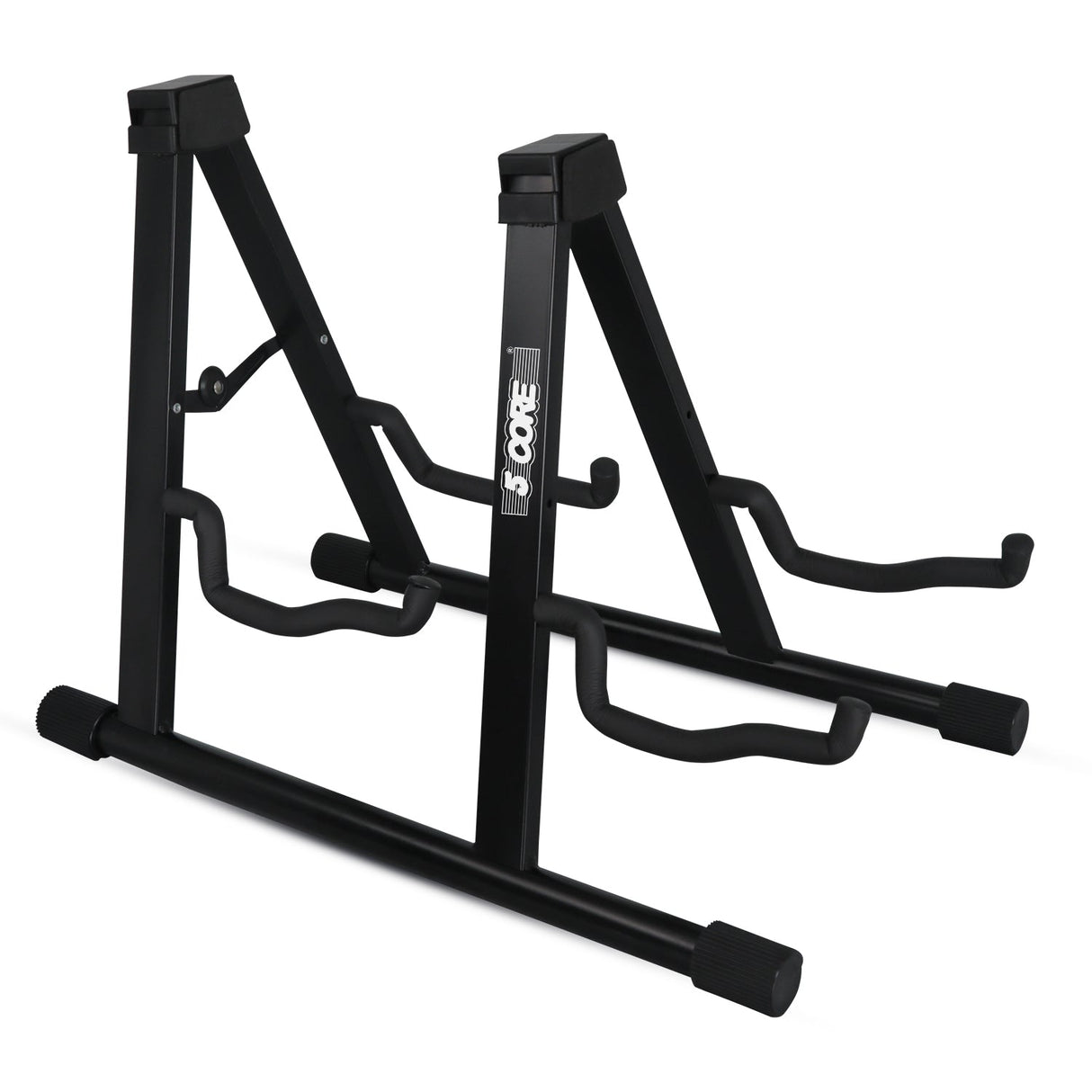 5 Core Double Guitar Stand A Frame Shape w Foam Arms Supports Acoustic Electric Bass Ukulele Banjo