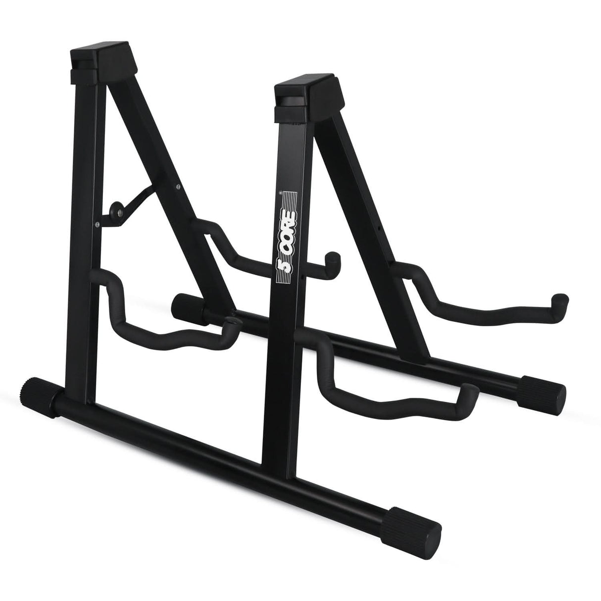 5 Core Double Guitar Stand A Frame Shape w Foam Arms Supports Acoustic Electric Bass Ukulele Banjo