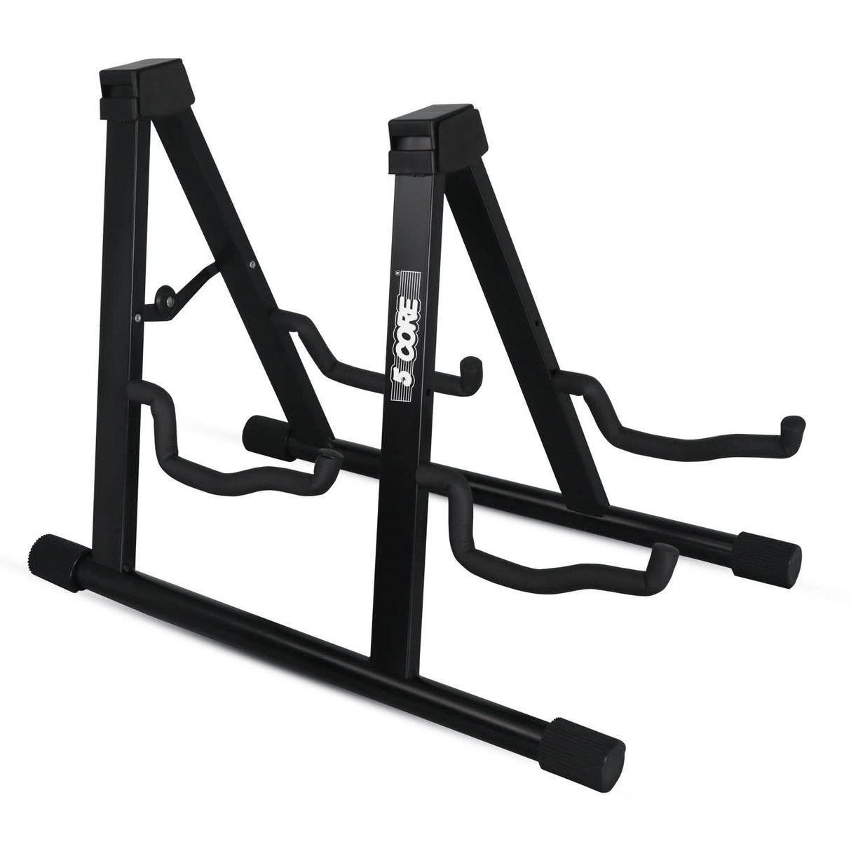 5 Core Double Guitar Stand A Frame Shape w Foam Arms Supports Acoustic Electric Bass Ukulele Banjo