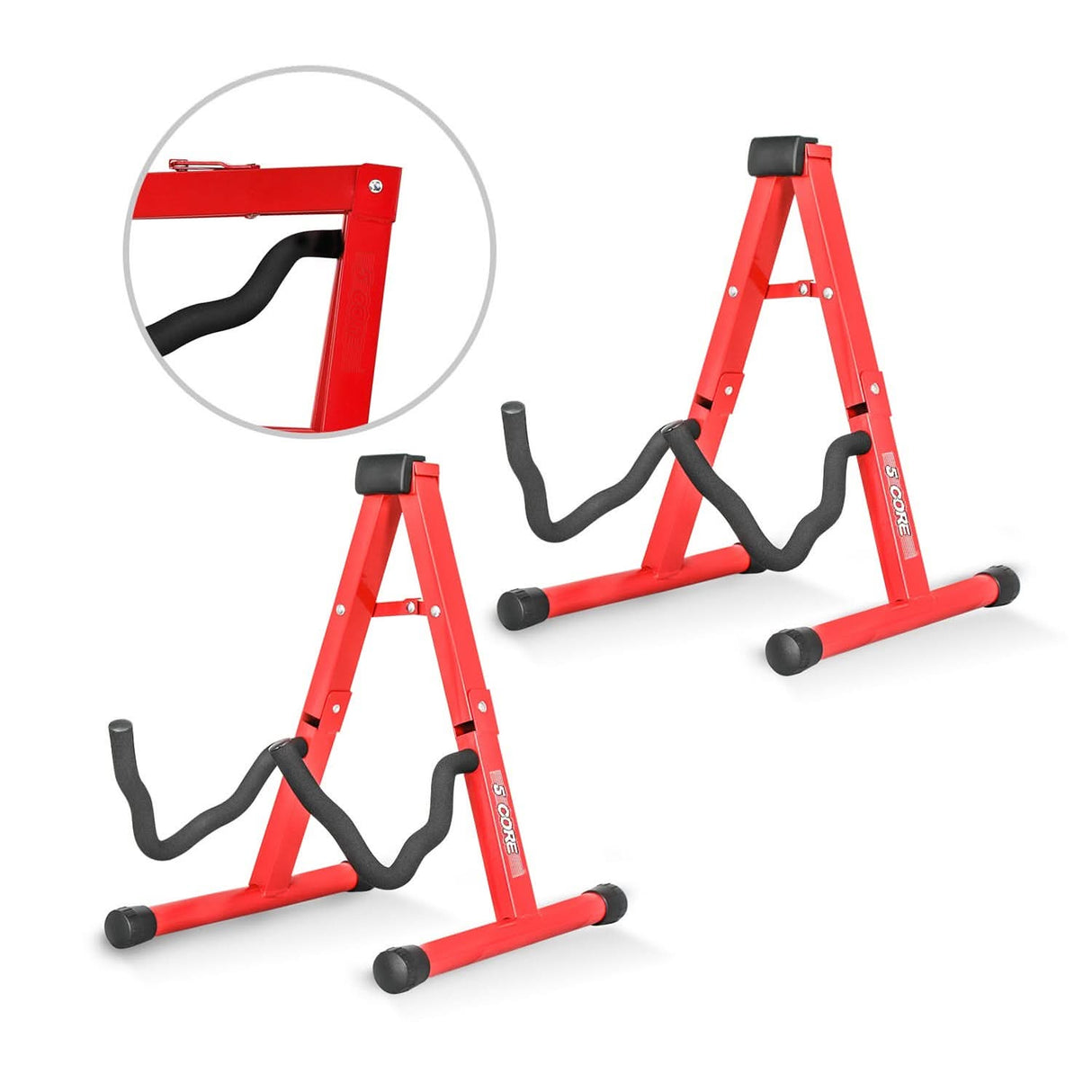 5 Core Guitar Stand 2PC A Frame Shape w Soft Foam Arm Non Slip Rubber for Acoustic Electric Bass