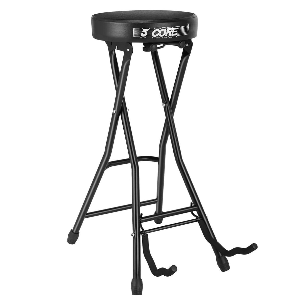 5Core guitar stool with padded seat and built-in guitar holder