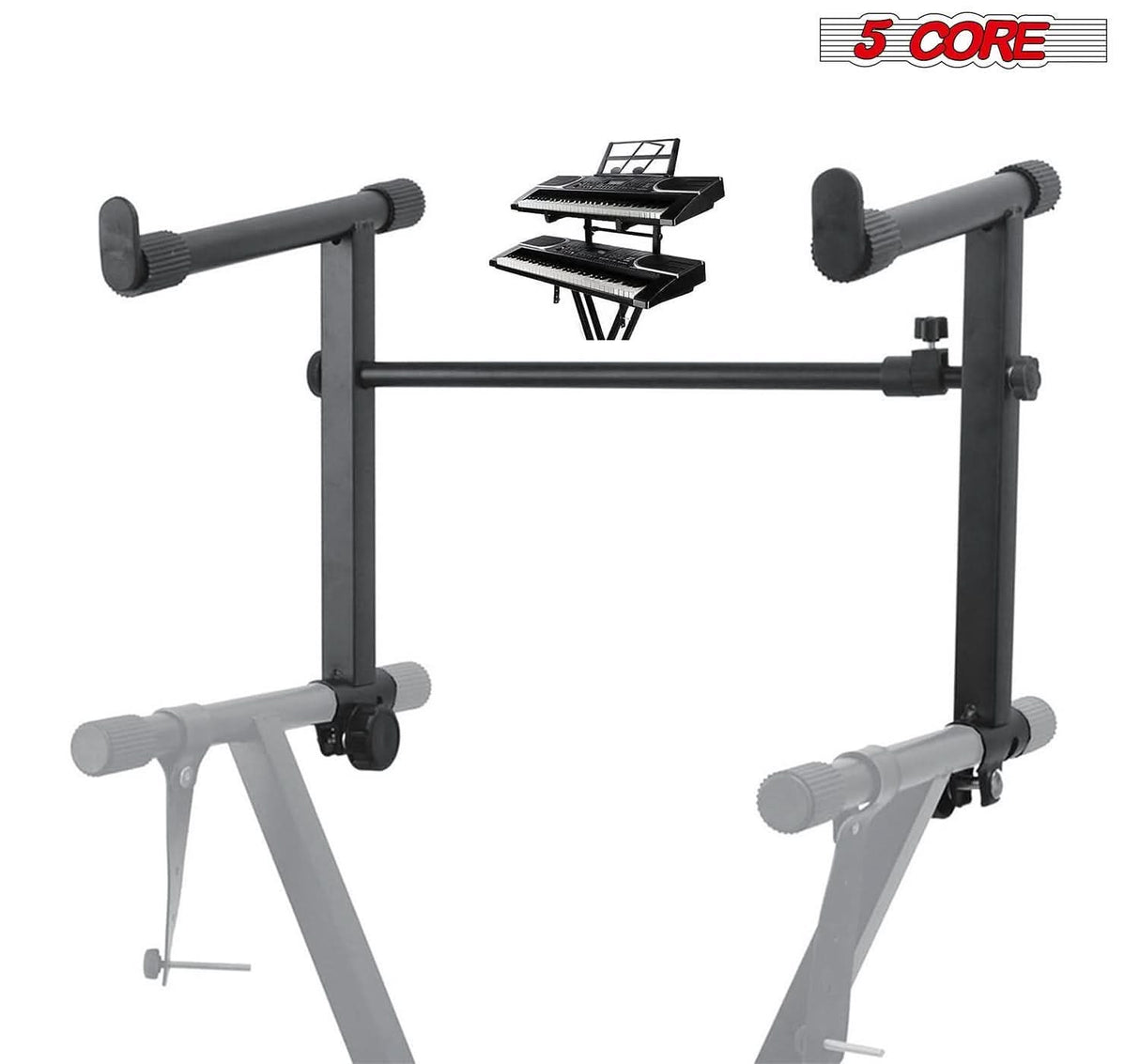 5Core 2-tier electric piano stand, adjustable and foldable for sturdy support
