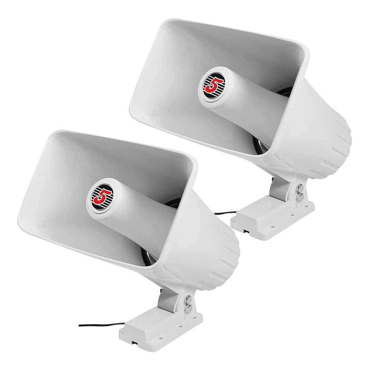 5 Core PA Speaker Pair 5 x 8" 65W Bull Horn Loud Audio Outdoor Speakers System 8Ohm Reflex Megaphone