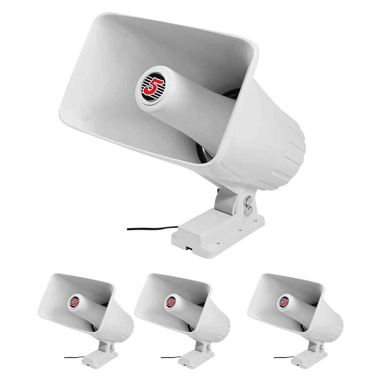 5 Core PA Horn Speaker 4Pcs 8 Inch 65W Loud Audio Outdoor Speakers System 8Ohm Reflex Megaphone