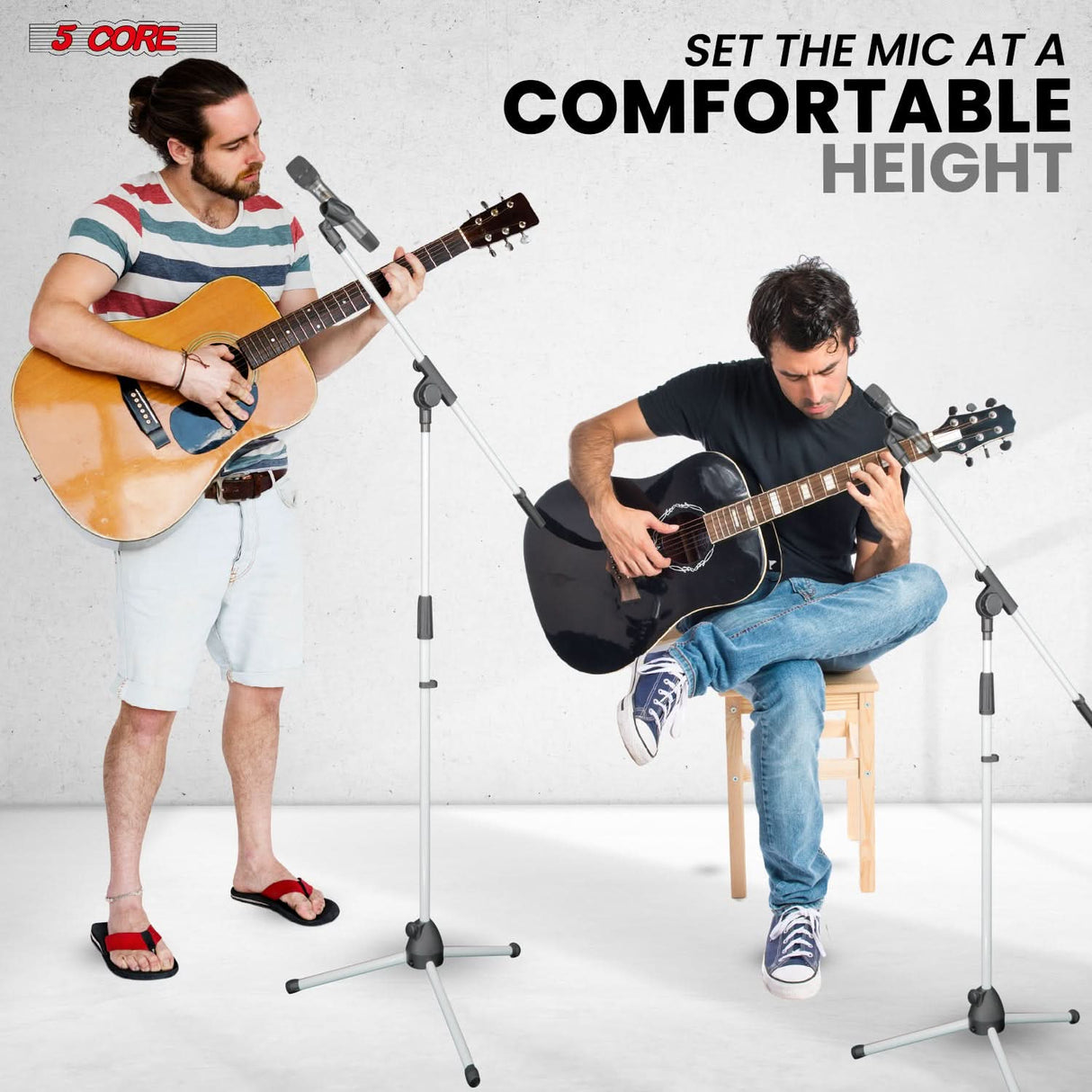 5Core Tripod Mic Stand 4Pcs Adjustable Holder Floor Microphone Boom Arm