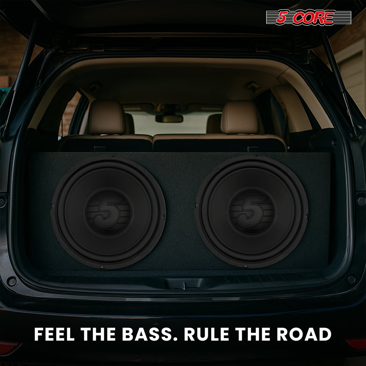 5 Core 10" Subwoofer 300W Car Audio Woofer 4 Ohm Replacement Deep Bass Sub Loud Speaker for Vehicle