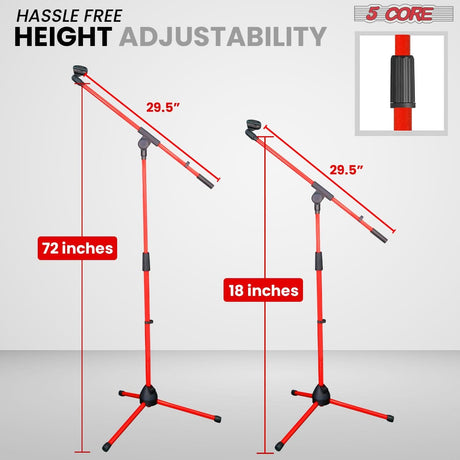 5Core Tripod Mic Stand 2Pcs Adjustable Holder Floor Microphone Boom Arm