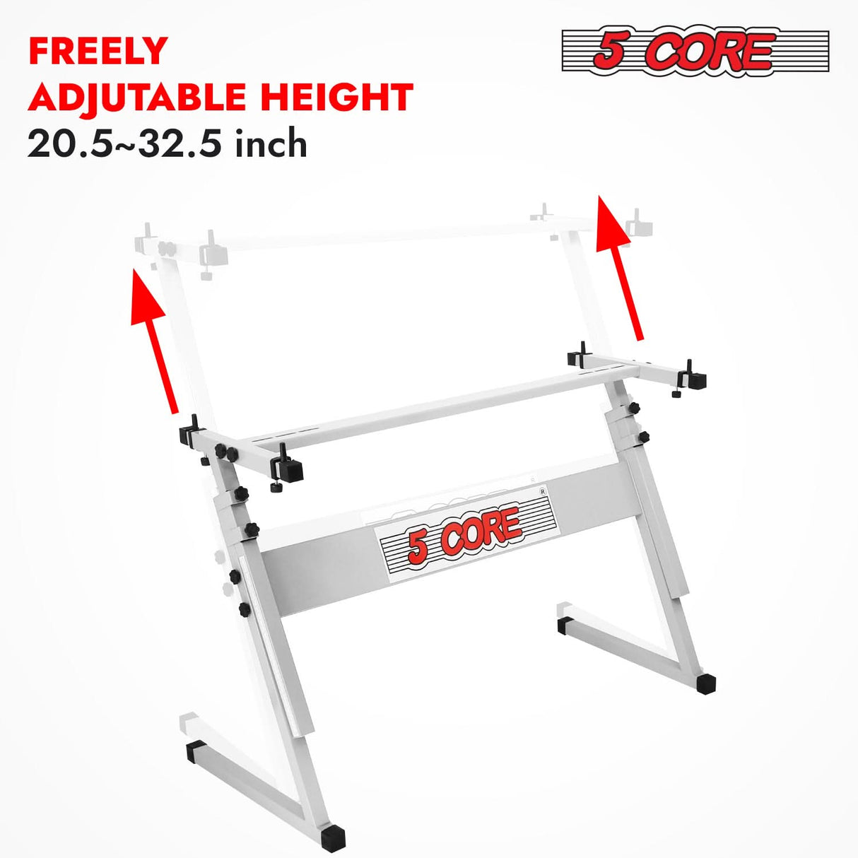 5 Core Keyboard Stand Z Style Height Adjustable Sturdy Piano Riser Lift Holder Stands
