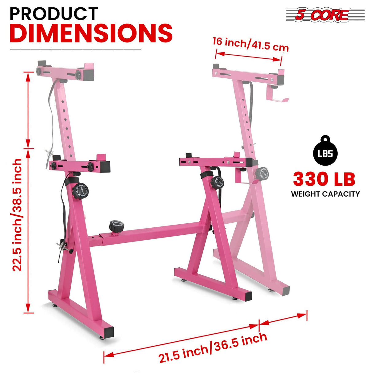 Z style sturdy piano riser stand in pink by 5Core