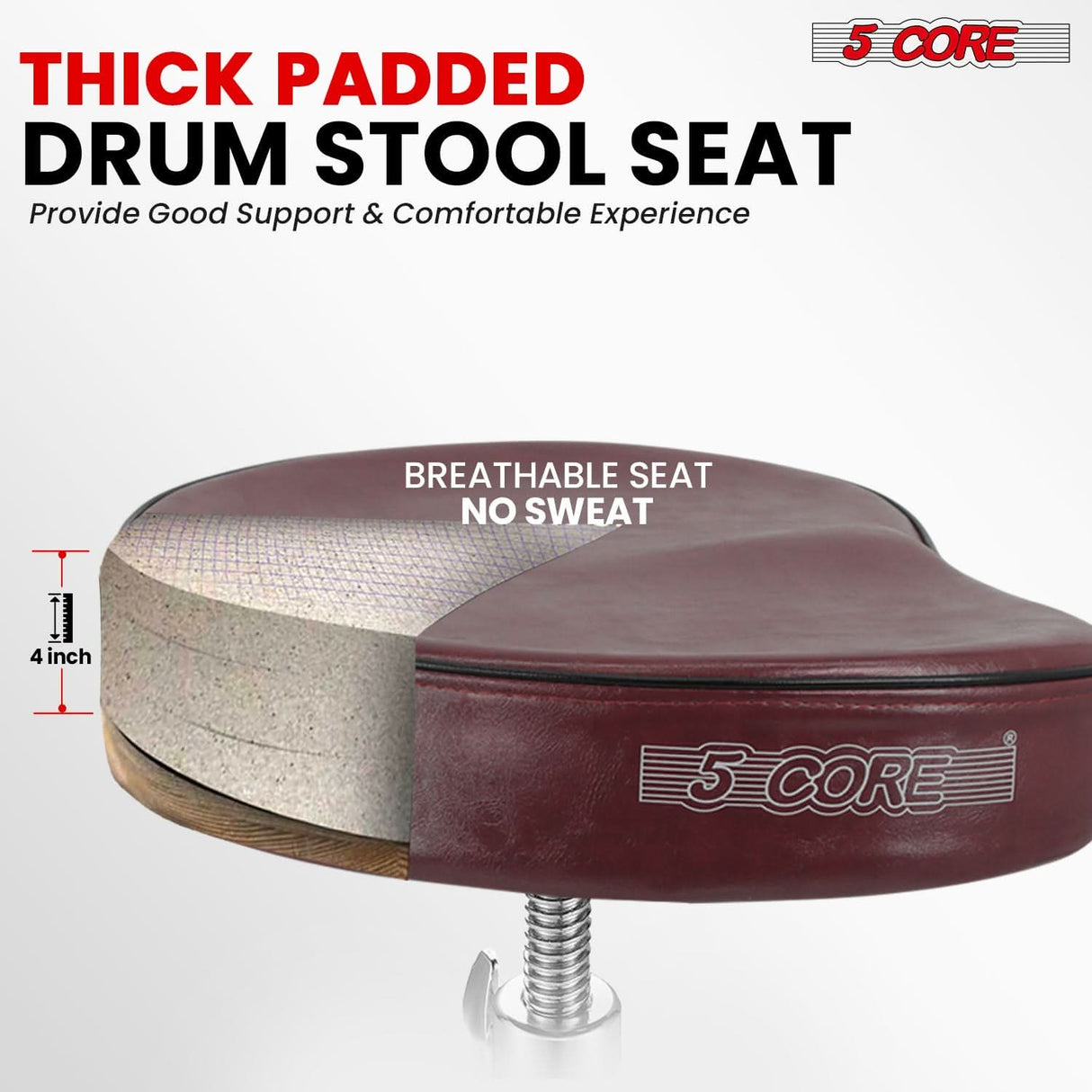 Comfortable 5Core guitar stool with ergonomic saddle design