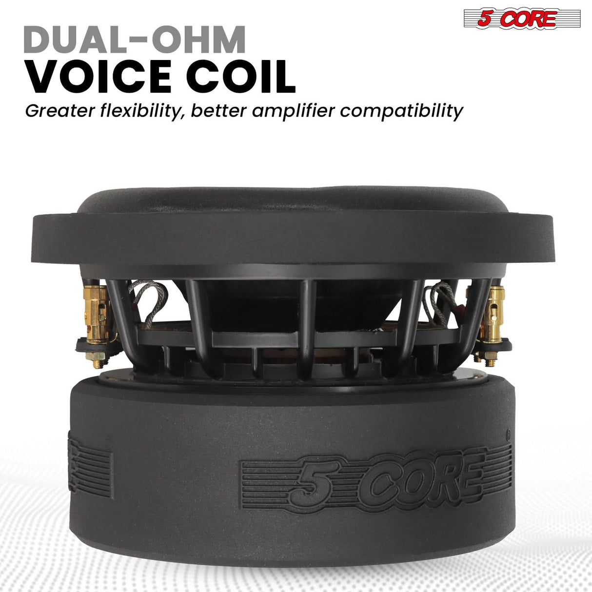 5Core 6.5 Inch Car Subwoofer Dual 4Ohm 1000W Speaker Sub Woofer Driver Aluminum Frame 6.5” Woofers