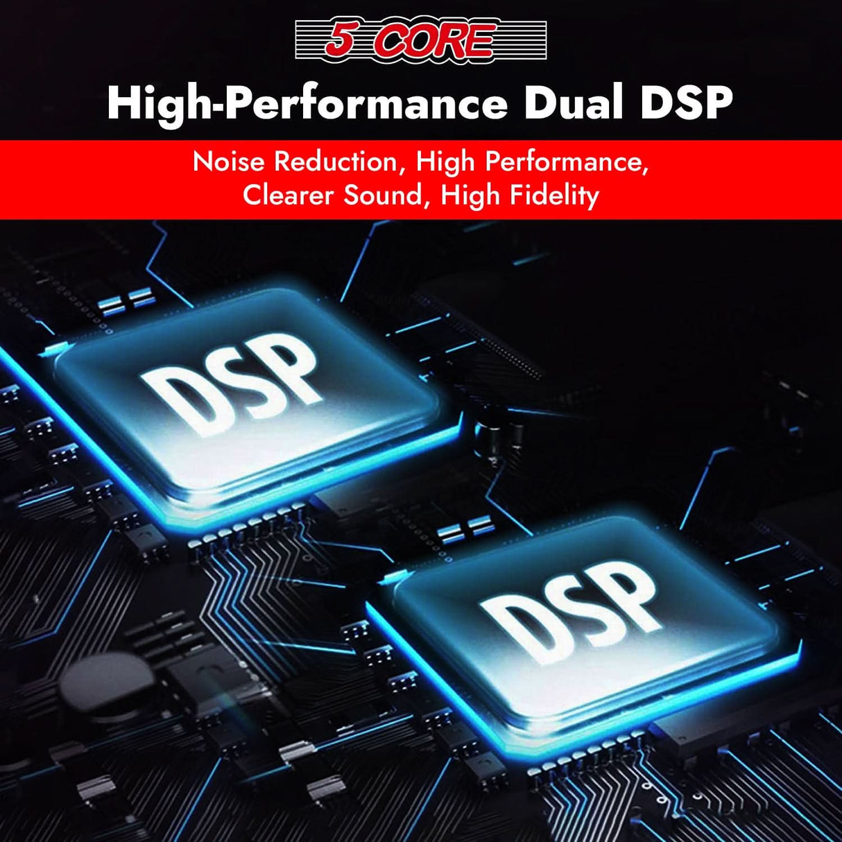 5Core recording microphone kit, cardioid condenser mic with boom arm for podcasting