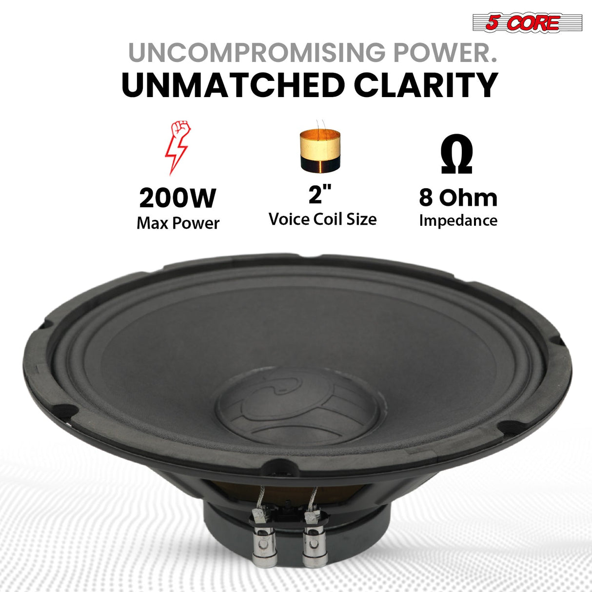 5 Core 12 Inch Guitar Speaker 200W 8 Ohm Amp Cabinet Replacement Amplifier Woofer