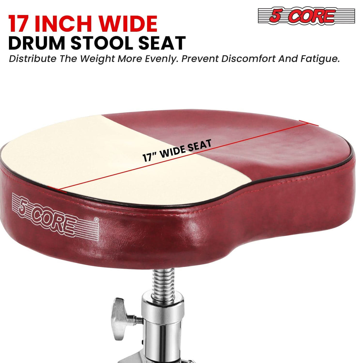 Adjustable 5Core drummer seat with thick padding for extended sessions