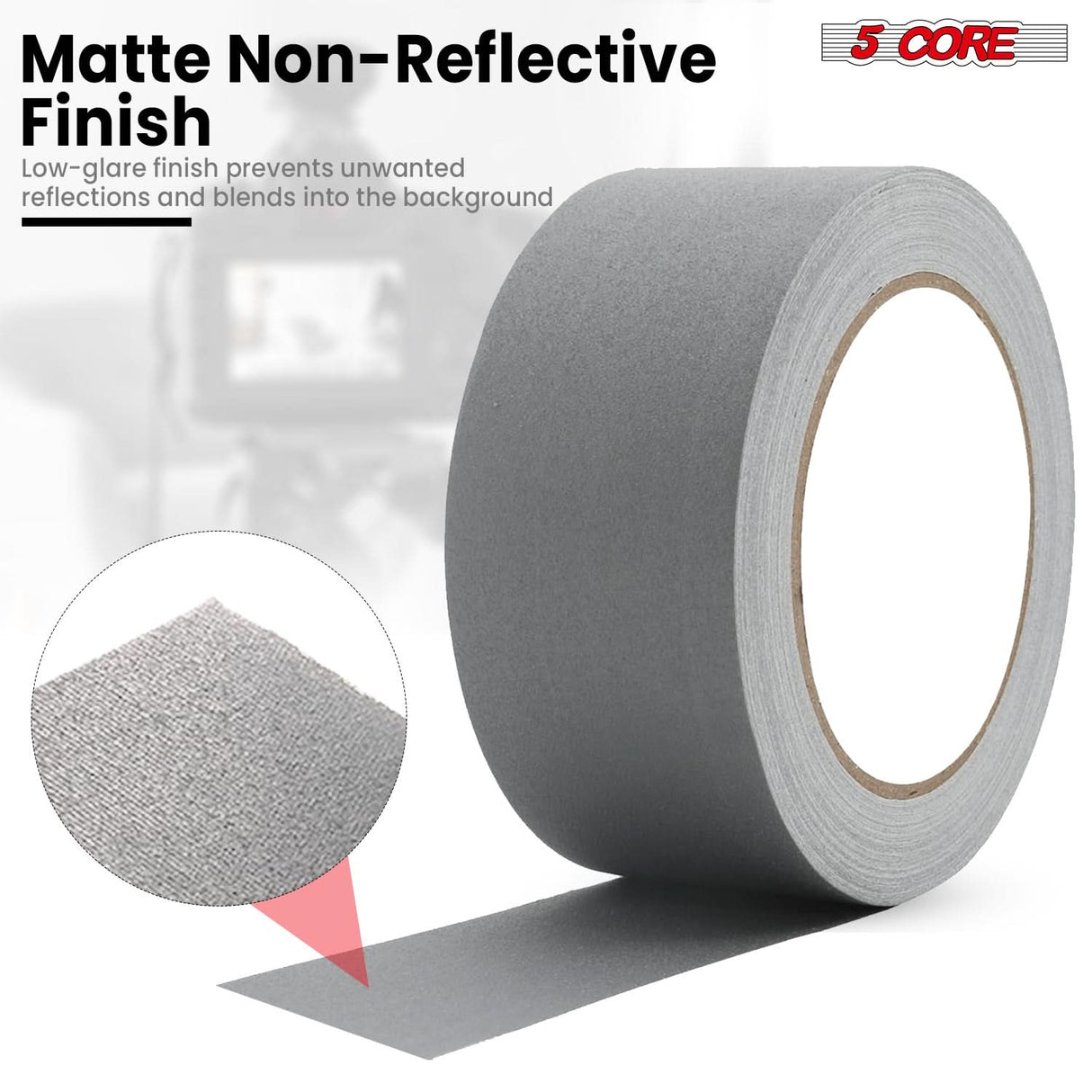 5 Core Gaffers Tape 2" 30 Yards 4Pcs Professional Grey Pro Gaff Tape Non Reflective Water Resistant