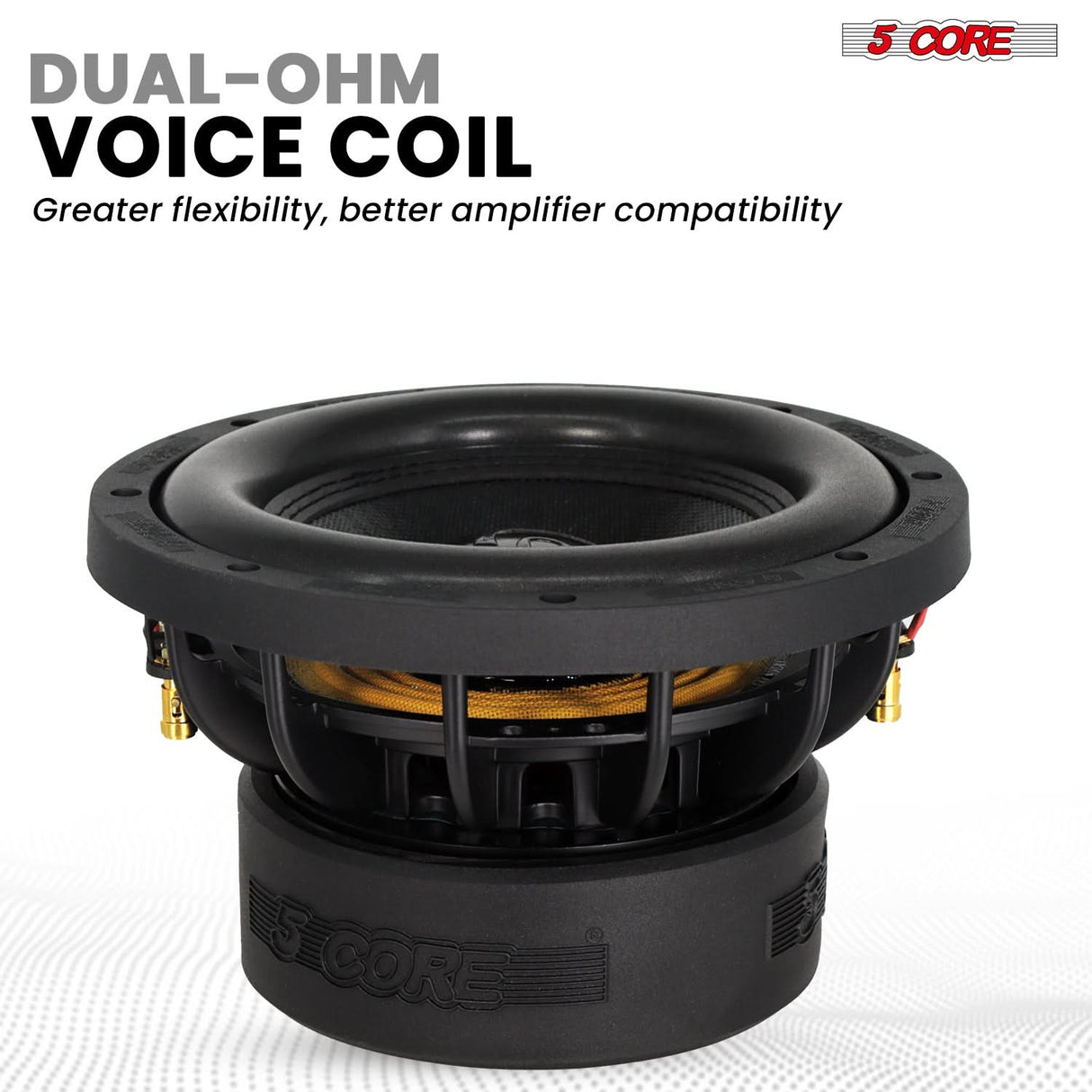 5Core 8 Inch Car Subwoofer Dual 4Ohm 1000W Component Sub Woofer Driver Aluminum Frame 8” Woofers
