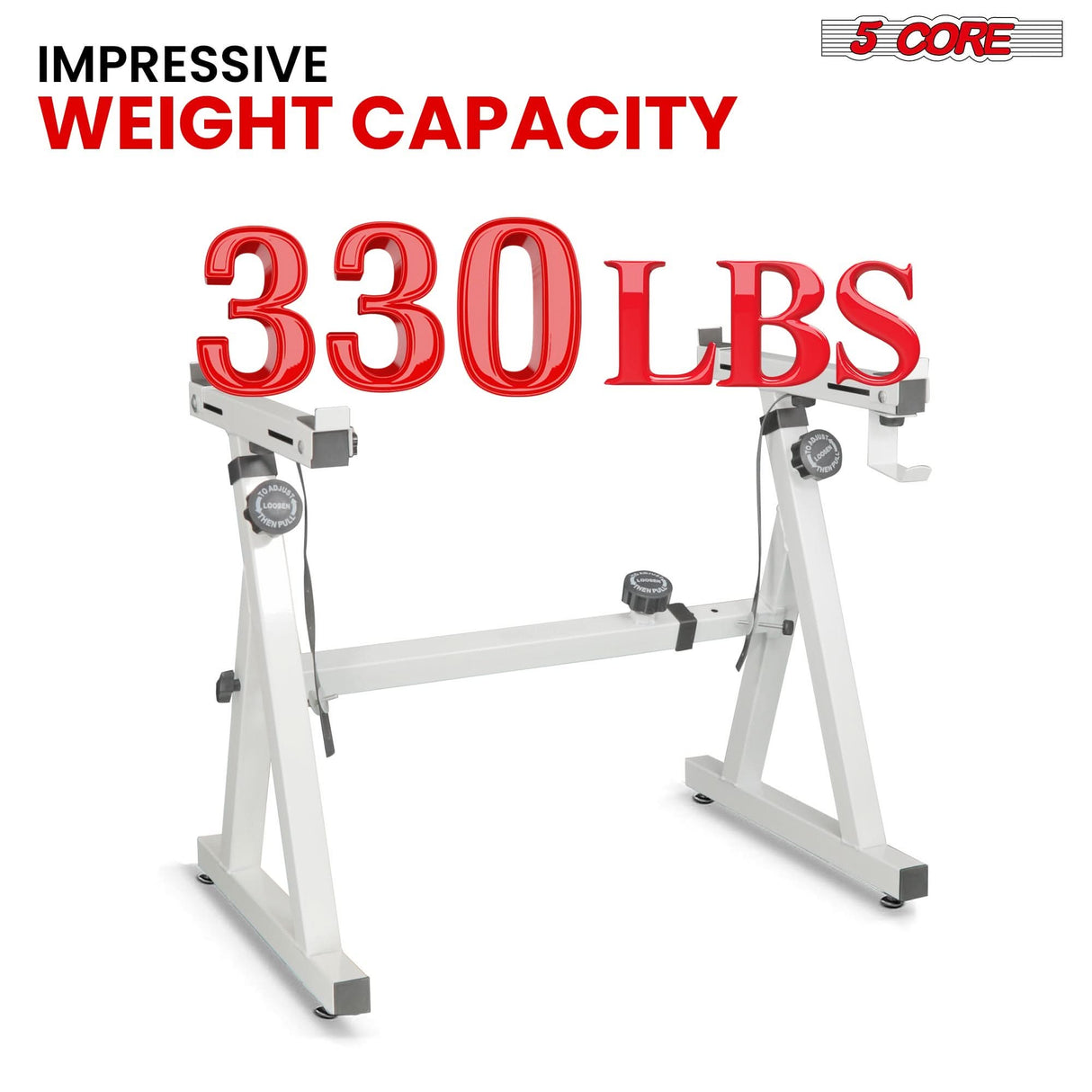 5Core white heavy duty piano stand Z style adjustable height