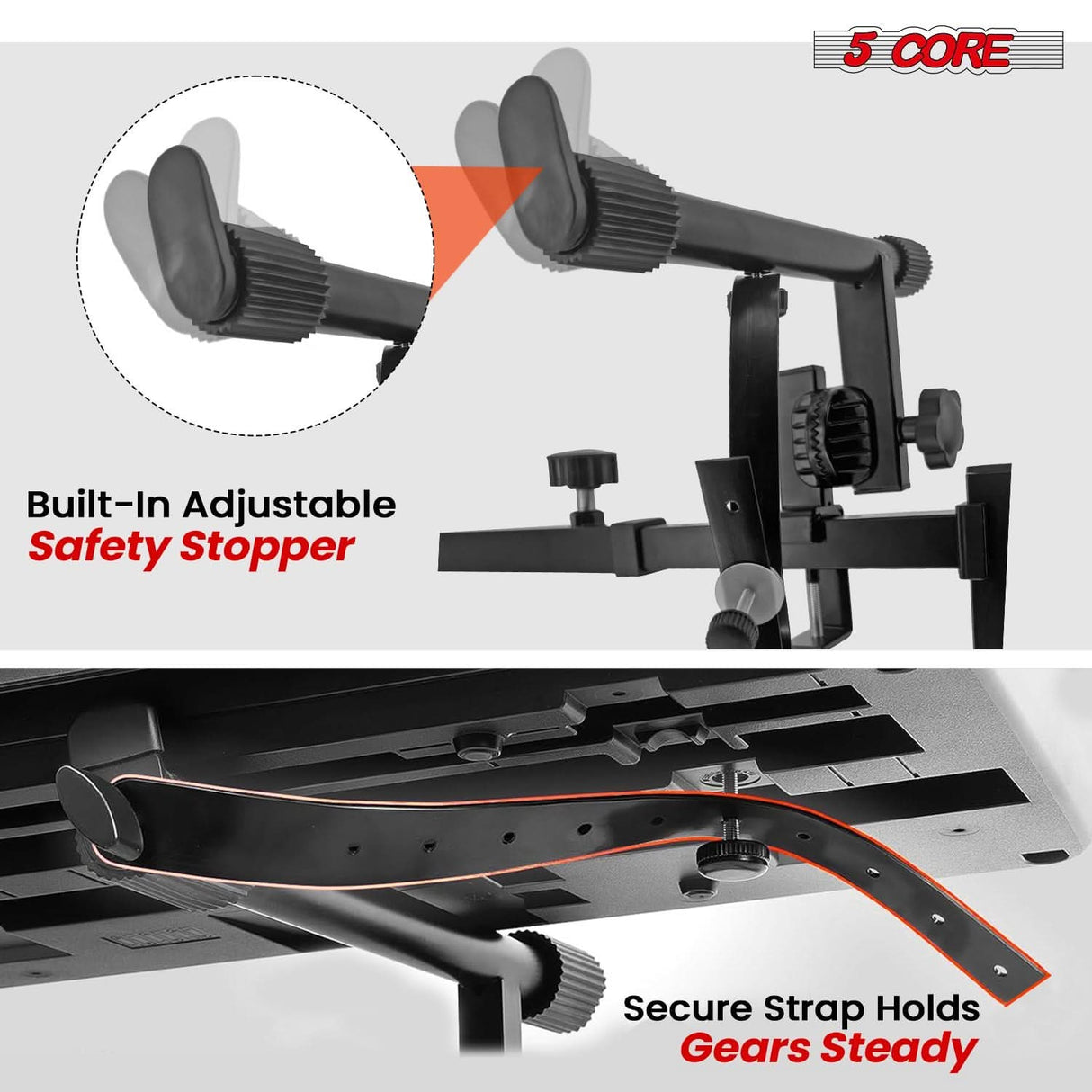 5 Core 2 Tier Keyboard Stand Attachment Adjustable Digital Piano Stands Adapter