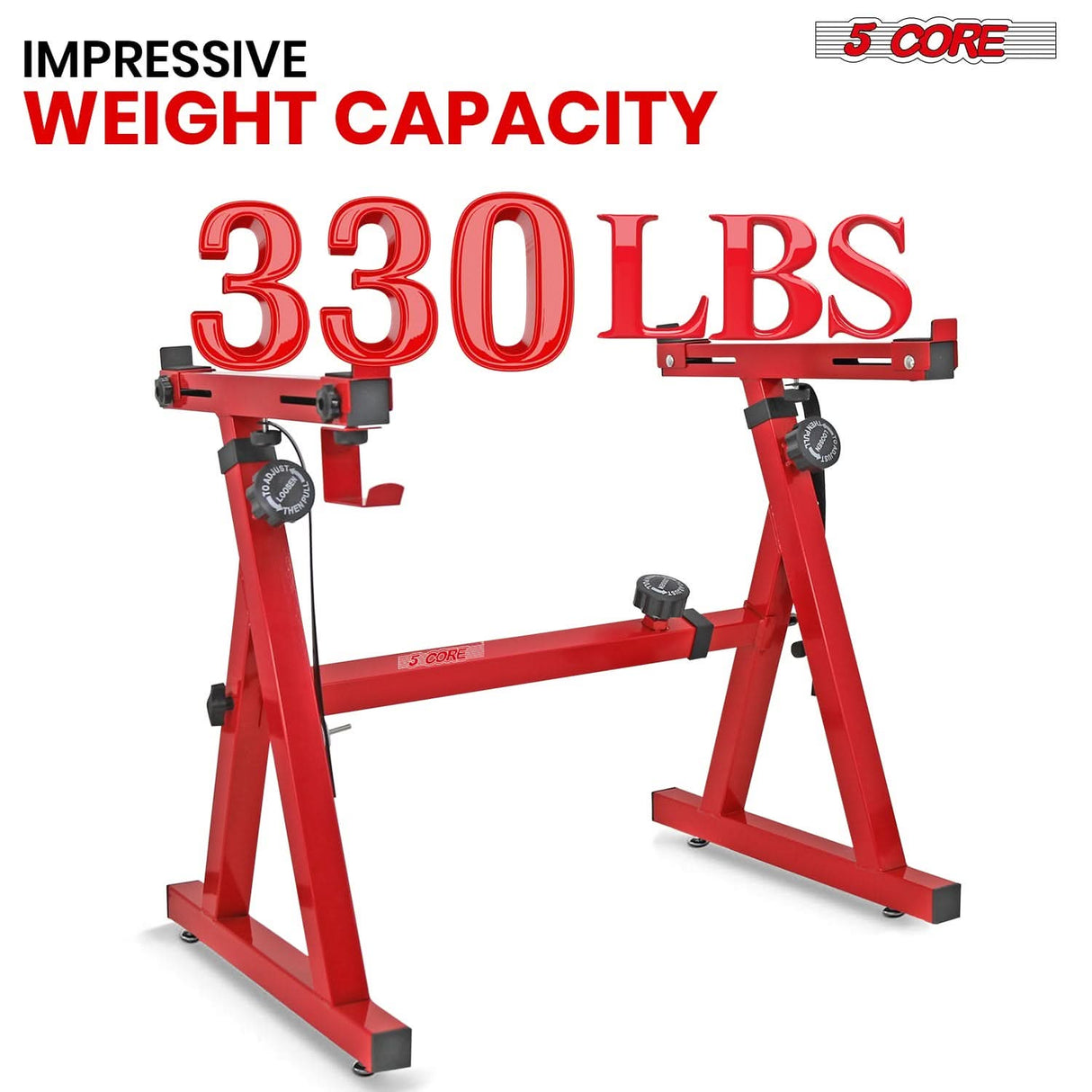 Heavy duty red electric piano stand adjustable height by 5Core