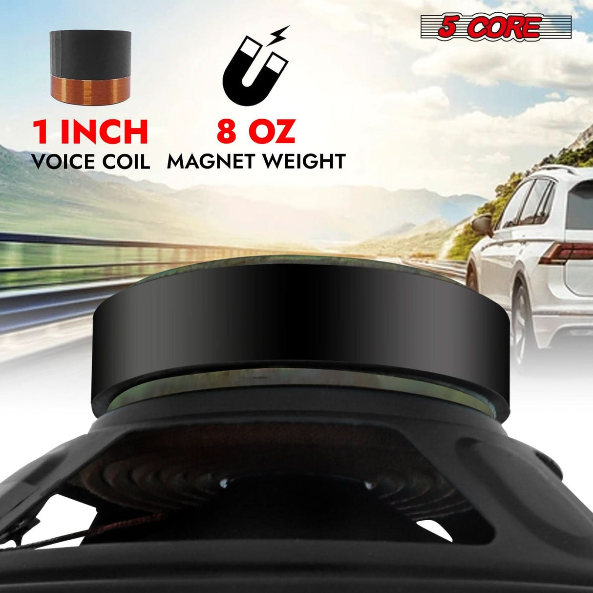 5Core 6.5 Inch Subwoofer speaker 300Watt Car Subwoofer 4Ohm Replacement Sub Woofer