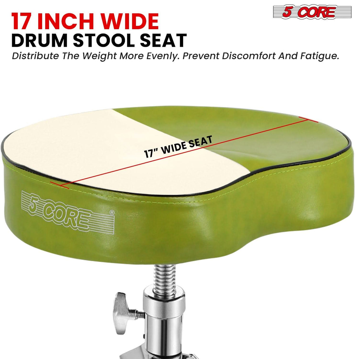 Adjustable 5Core musician seat with saddle-style cushion for support